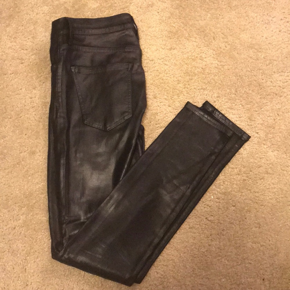 Citizens of Humanity black leather jeans